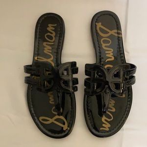 Sam Edelman Black Patent Leather Sandal size 6 w